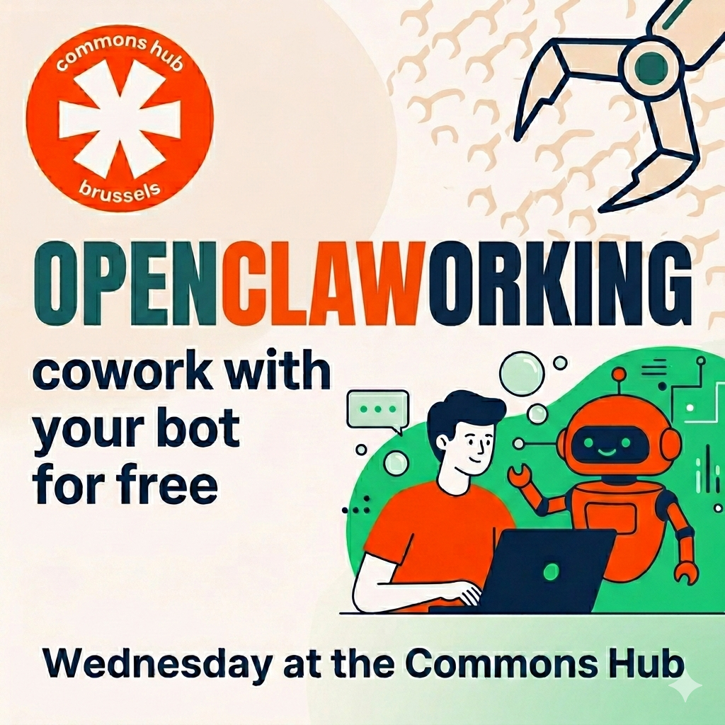 OpenClaworking — cowork with your bot for free, Wednesdays at the Commons Hub